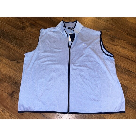 Crown Ivy Sweater Vest Mens XXL Sleeveless Baby Blue Full Zip NWT - Picture 1 of 6